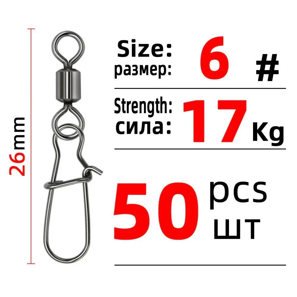 50X Fishing Swivel Snap